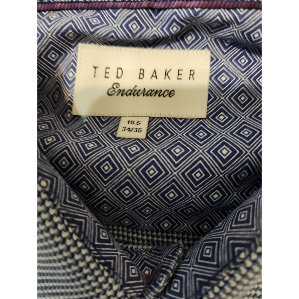 Ted Baker Endurance Mens Geometric shirt sz 16.5 34/35 long sleeve career wear - Picture 5 of 11